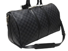 画像をギャラリービューアに読み込む, 極美品 LOUISVUITTON ルイヴィトン キーポルバンドリエール45 ボストンバッグ N41418 ダミエグラフィット ブラック 中古 4b003672