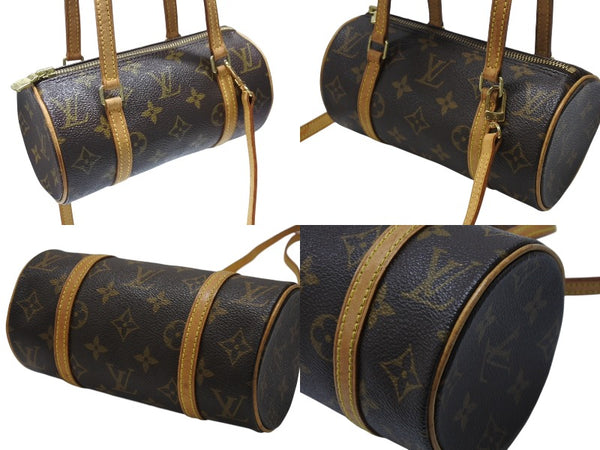 LOUIS VUITTON ルイヴィトン モノグラム ミニパピヨン19 ハンドバッグ M51389 ブラウン ゴールド金具 美品 中古 4b003677