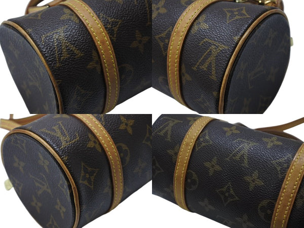 LOUIS VUITTON ルイヴィトン モノグラム ミニパピヨン19 ハンドバッグ M51389 ブラウン ゴールド金具 美品 中古 4b003677