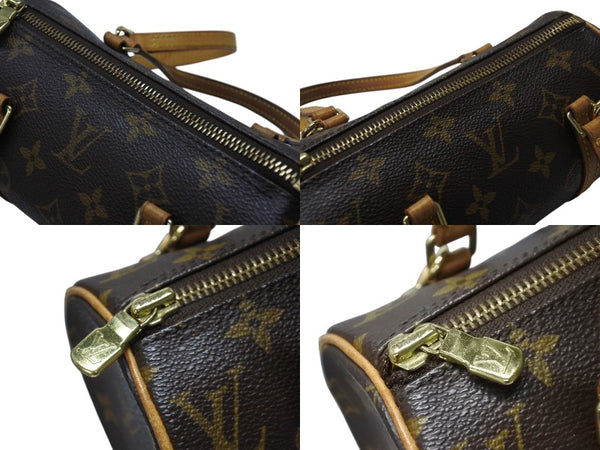 LOUIS VUITTON ルイヴィトン モノグラム ミニパピヨン19 ハンドバッグ M51389 ブラウン ゴールド金具 美品 中古 4b003677