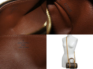 LOUIS VUITTON ルイヴィトン モノグラム ミニパピヨン19 ハンドバッグ M51389 ブラウン ゴールド金具 美品 中古 4b003677