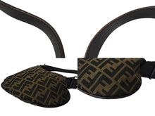 画像をギャラリービューアに読み込む, FENDI フェンディ ワンショルダーバッグ ハンドバッグ FF ズッカ柄 キャンバス レザー ブラウン ブラックメタル 美品 中古 4b003684