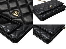Load image into Gallery viewer, CHANEL シャネル ショルダーバッグ マトラッセ チェーンショルダーバッグ ラムスキン ブラック 27 番台 ブラック ラムスキン ゴールド金具 美品 中古 4b003686