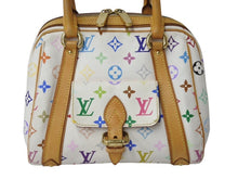Load image into Gallery viewer, LOUIS VUITTON ルイヴィトン プリシラ ハンドバッグ M40096 モノグラム マルチカラー ホワイト 村上隆 美品 中古 4b003688