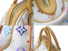 Load image into Gallery viewer, LOUIS VUITTON ルイヴィトン プリシラ ハンドバッグ M40096 モノグラム マルチカラー ホワイト 村上隆 美品 中古 4b003688