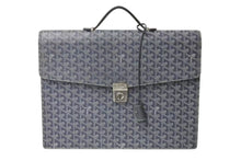 画像をギャラリービューアに読み込む, GOYARD ゴヤール ビジネスバッグ シープル フリーフケース グレー PVCレザー シルバー金具 美品 中古 4b003689