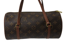 Load image into Gallery viewer, 極美品 LOUIS VUITTON ルイヴィトン パピヨン26 ハンドバッグ モノグラム M51366 筒型 モノグラムキャンバス ゴールド金具 ブラウン 中古 4b003690