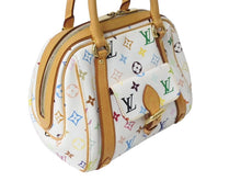 Load image into Gallery viewer, LOUIS VUITTON ルイヴィトン プリシラ ハンドバッグ M40096 モノグラム マルチカラー ホワイト 村上隆 美品 中古 4b003691