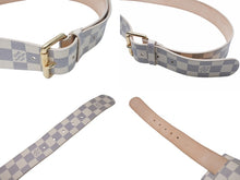 Load image into Gallery viewer, 極美品 LOUIS VUITTON ルイヴィトン ダミエ アズール サンチュール ポシェット ベルト M9835V ホワイト ゴールド金具 中古 4b003698