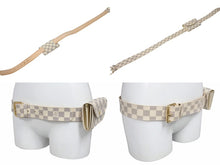 Load image into Gallery viewer, 極美品 LOUIS VUITTON ルイヴィトン ダミエ アズール サンチュール ポシェット ベルト M9835V ホワイト ゴールド金具 中古 4b003698