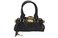 Load image into Gallery viewer, Chloe クロエ ハンドバッグ パディントン ワンショルダーバッグ ブラック レザー 7ESA02 ゴールド金具 美品 中古 4b003699