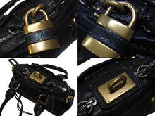 Load image into Gallery viewer, Chloe クロエ ハンドバッグ パディントン ワンショルダーバッグ ブラック レザー 7ESA02 ゴールド金具 美品 中古 4b003699