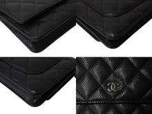 Load image into Gallery viewer, 極美品 CHANEL シャネル チェーンウォレット 長財布 AP0250 27番台 ココマーク キャビアスキン ブラック シルバー金具 中古 4b003700