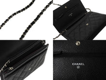 Load image into Gallery viewer, 極美品 CHANEL シャネル チェーンウォレット 長財布 AP0250 27番台 ココマーク キャビアスキン ブラック シルバー金具 中古 4b003700