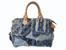 Load image into Gallery viewer, 極美品 LOUIS VUITTON ルイヴィトン スピーディ30 ハンドバッグ M95380 モノグラムデニム パッチワーク インディゴ 中古 4b003705