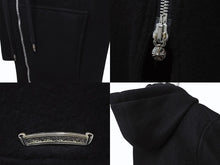 画像をギャラリービューアに読み込む, CHROME HEARTS クロムハーツ ダガージップ フーデッドロングコート サイズM カシミヤ クロスボール ボロチップ 美品 中古 4b003713