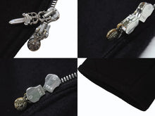 画像をギャラリービューアに読み込む, CHROME HEARTS クロムハーツ ダガージップ フーデッドロングコート サイズM カシミヤ クロスボール ボロチップ 美品 中古 4b003713