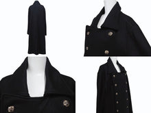 Load image into Gallery viewer, CHROME HEARTS クロムハーツ クロスボールボタン ダブルブレスト カシミヤコート ブラック サイズM 美品 中古 4b003714