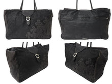 画像をギャラリービューアに読み込む, CHROME HEARTS クロムハーツ JET SET トートバッグ ボストンバッグ クロスパッチ レザー シルバー925 ブラック 美品 中古 4b003717