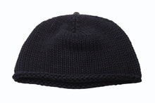 Load image into Gallery viewer, CHROME HEARTS クロムハーツ ラージクロス ビーニー ニット帽 カシミヤ シルバー925 カーフレザー ブラック ONE SIZE 美品 中古 4b003722