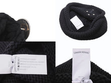 Load image into Gallery viewer, CHROME HEARTS クロムハーツ ラージクロス ビーニー ニット帽 カシミヤ シルバー925 カーフレザー ブラック ONE SIZE 美品 中古 4b003722