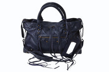画像をギャラリービューアに読み込む, BALENCIAGA バレンシアガ The City ザ シティ 2WAY ハンドバッグ ネイビー 紺色 115748 レザー ショルダー 鞄 良品 中古 4b003728