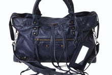 画像をギャラリービューアに読み込む, BALENCIAGA バレンシアガ The City ザ シティ 2WAY ハンドバッグ ネイビー 紺色 115748 レザー ショルダー 鞄 良品 中古 4b003728