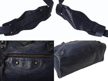 画像をギャラリービューアに読み込む, BALENCIAGA バレンシアガ The City ザ シティ 2WAY ハンドバッグ ネイビー 紺色 115748 レザー ショルダー 鞄 良品 中古 4b003728