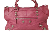 画像をギャラリービューアに読み込む, BALENCIAGA バレンシアガ ジャイアント ワーク ハンドバッグ ピンク レザー 173080 シルバー金具 スタッズ ワンショルダー 良品 中古 4b003729