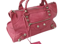 画像をギャラリービューアに読み込む, BALENCIAGA バレンシアガ ジャイアント ワーク ハンドバッグ ピンク レザー 173080 シルバー金具 スタッズ ワンショルダー 良品 中古 4b003729