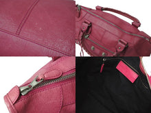 画像をギャラリービューアに読み込む, BALENCIAGA バレンシアガ ジャイアント ワーク ハンドバッグ ピンク レザー 173080 シルバー金具 スタッズ ワンショルダー 良品 中古 4b003729