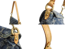 画像をギャラリービューアに読み込む, LOUIS VUITTON ルイヴィトン ミニプリーティ ワンショルダーバッグ M95050 モノグラム デニム レザー ゴールド金具 美品 中古 4b003750