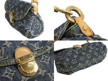 画像をギャラリービューアに読み込む, LOUIS VUITTON ルイヴィトン ミニプリーティ ワンショルダーバッグ M95050 モノグラム デニム レザー ゴールド金具 美品 中古 4b003750