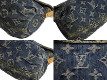 画像をギャラリービューアに読み込む, LOUIS VUITTON ルイヴィトン ミニプリーティ ワンショルダーバッグ M95050 モノグラム デニム レザー ゴールド金具 美品 中古 4b003750