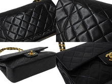 Load image into Gallery viewer, CHANEL シャネル マトラッセ23 Wフラップ Wチェーンショルダーバッグ 2番台 ラムスキン ココマーク ブラック 美品 中古 4b003754