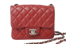 Load image into Gallery viewer, CHANEL シャネル ミニマトラッセ16 チェーンショルダーバッグ 16番台 キャビアスキン レッド シルバー金具 美品 中古 4b003758