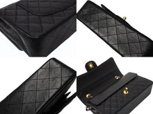 Load image into Gallery viewer, 極美品 CHANEL シャネル マトラッセ25 Wフラップ Wチェーンショルダーバッグ 6番台 ラムスキン ココマーク ブラック ゴールド金具 中古 4b003761