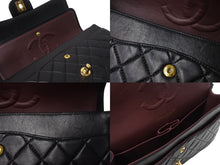 Load image into Gallery viewer, 極美品 CHANEL シャネル マトラッセ25 Wフラップ Wチェーンショルダーバッグ 6番台 ラムスキン ココマーク ブラック ゴールド金具 中古 4b003761