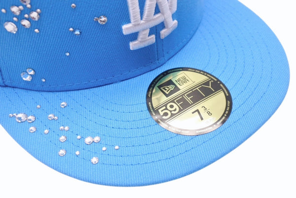 新品未使用 Couture クチュール SUMMER DROP 1 FANCY Los Angeles Dodgers ジュエルキャップ スワロフスキー アクア サイズ7 3/8 中古 4b003767