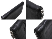 Load image into Gallery viewer, CHROME HEARTS クロムハーツ REC ZIP 3クロス ラウンドジップ レザーウォレット 長財布 ブラック シルバー 美品 中古 4b003775