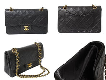 Load image into Gallery viewer, CHANEL シャネル マトラッセ23 Wフラップ Wチェーンショルダーバッグ 3番台 ラムスキン ココマーク ブラック 美品 中古 4b003777