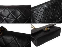 Load image into Gallery viewer, CHANEL シャネル マトラッセ23 Wフラップ Wチェーンショルダーバッグ 3番台 ラムスキン ココマーク ブラック 美品 中古 4b003777