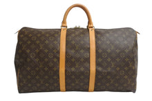 画像をギャラリービューアに読み込む, LOUIS VUITTON ルイヴィトン キーポル55 ボストンバッグ M41424 モノグラム PVC レザー ブラウン 美品 中古 4b003781