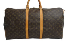 画像をギャラリービューアに読み込む, LOUIS VUITTON ルイヴィトン キーポル55 ボストンバッグ M41424 モノグラム PVC レザー ブラウン 美品 中古 4b003781