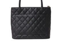 Load image into Gallery viewer, CHANEL シャネル 復刻トートバッグ ハンドバッグ 6番台 キャビアスキン ブラック ココマーク ロゴ 鞄 シルバー金具 美品 中古 4b003785
