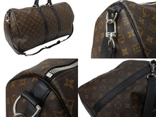 画像をギャラリービューアに読み込む, 極美品 LOUIS VUITTON ルイヴィトン キーポルバンドリエール55 ボストンバッグ M56714 モノグラムマカサー ブラック 中古 4b003790