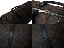 画像をギャラリービューアに読み込む, 極美品 LOUIS VUITTON ルイヴィトン キーポルバンドリエール55 ボストンバッグ M56714 モノグラムマカサー ブラック 中古 4b003790