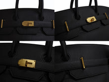 Load image into Gallery viewer, 新品同様 HERMES エルメス スペシャルオーダー Haut a Courroies オータクロア 55 ハンドバッグ トゴ ブラック ゴールド金具 U刻印 中古 4b003809