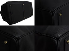Load image into Gallery viewer, 新品同様 HERMES エルメス スペシャルオーダー Haut a Courroies オータクロア 55 ハンドバッグ トゴ ブラック ゴールド金具 U刻印 中古 4b003809