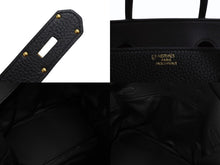 Load image into Gallery viewer, 新品同様 HERMES エルメス スペシャルオーダー Haut a Courroies オータクロア 55 ハンドバッグ トゴ ブラック ゴールド金具 U刻印 中古 4b003809
